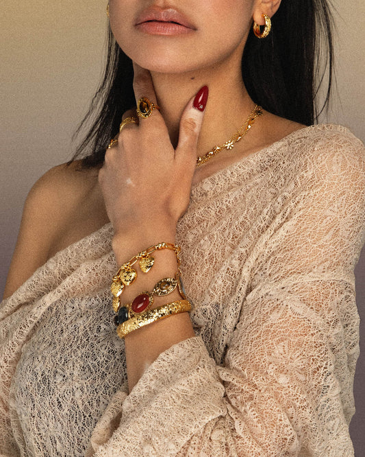 Gold Athena Bracelet and Ring Set