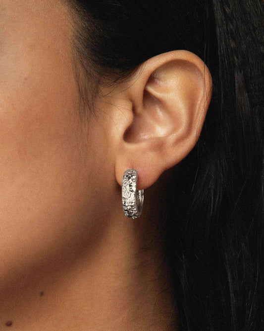 Serenade of Orchid Hoops in Silver