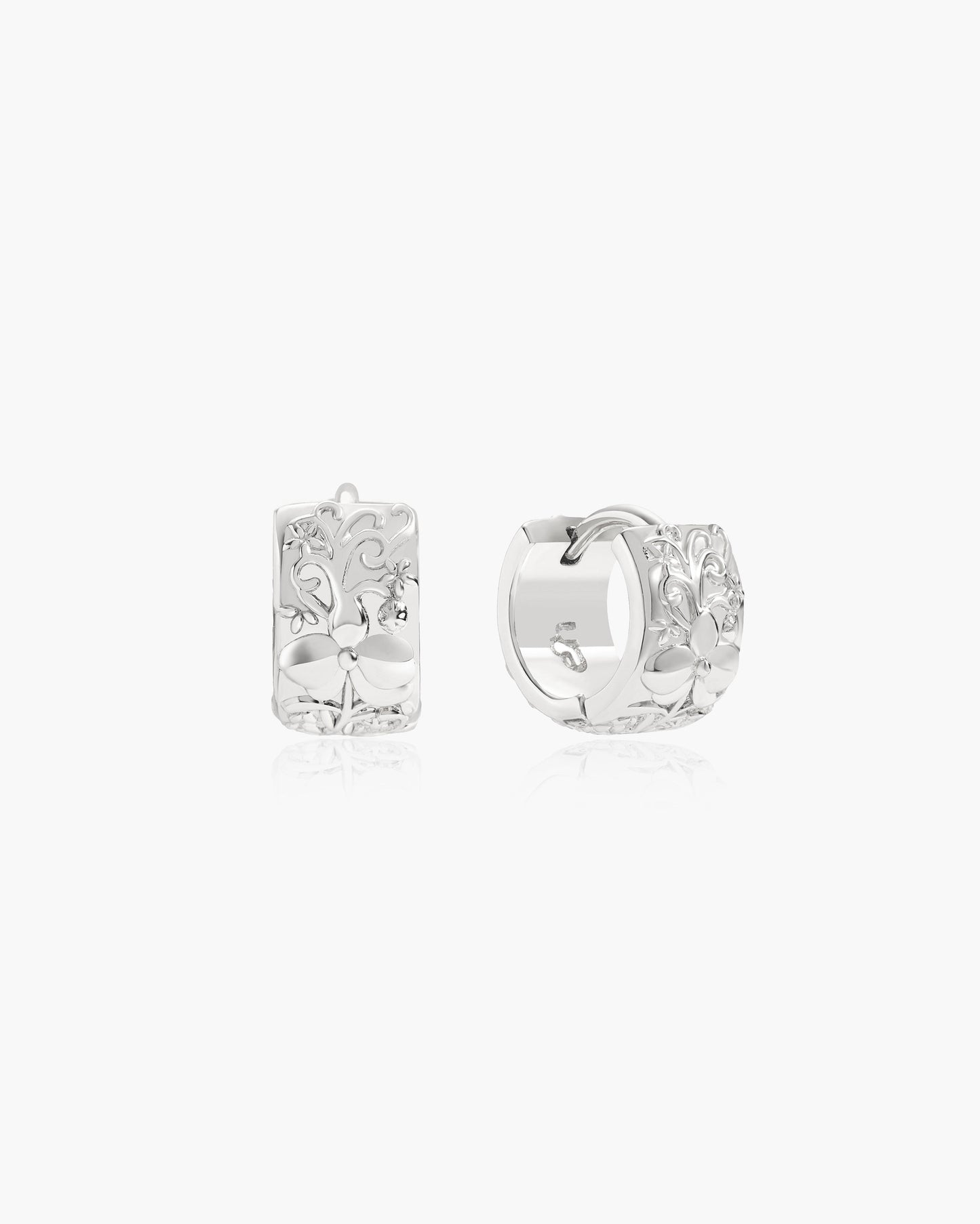 Serenade of Orchid Hoops in Silver