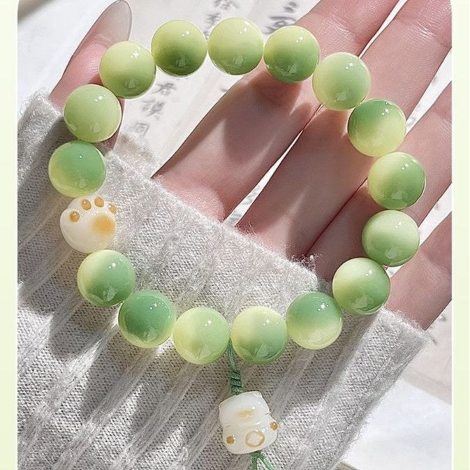 Eastern Harmony & Fortune Bracelet – Handcrafted Beaded Mala with 3D Floating Display Frame