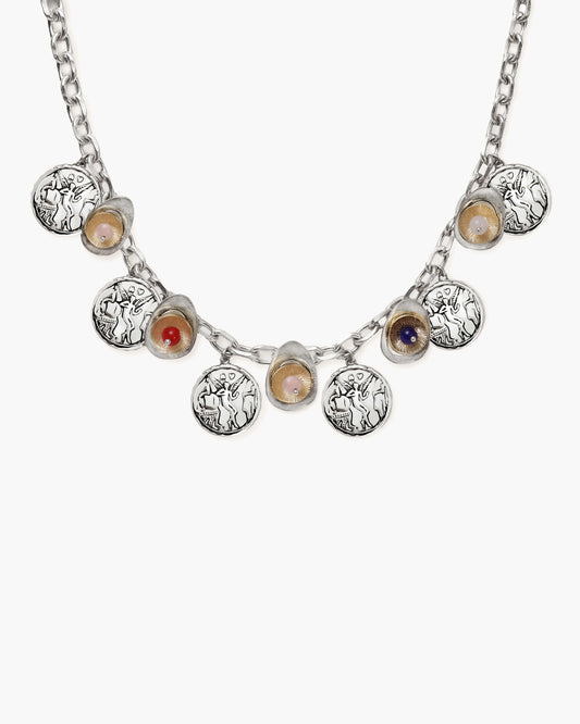 Eros Coin Necklace in Silver