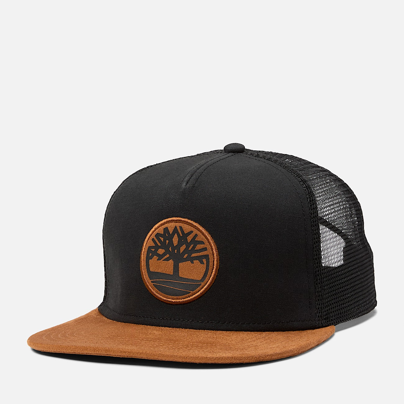 Faux Suede Flatbrim Trucker Hat