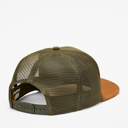 Faux Suede Flatbrim Trucker Hat