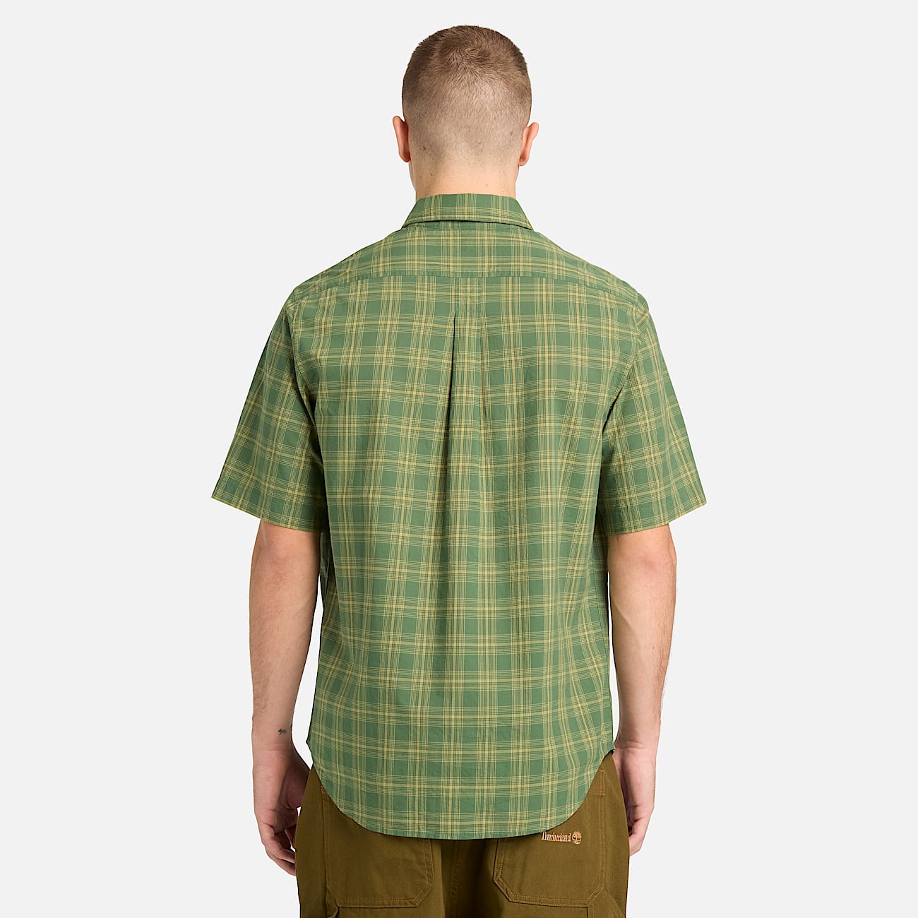 Men's Checkered Poplin Short-Sleeve Shirt