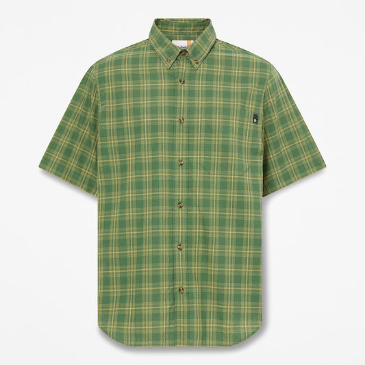 Men's Checkered Poplin Short-Sleeve Shirt