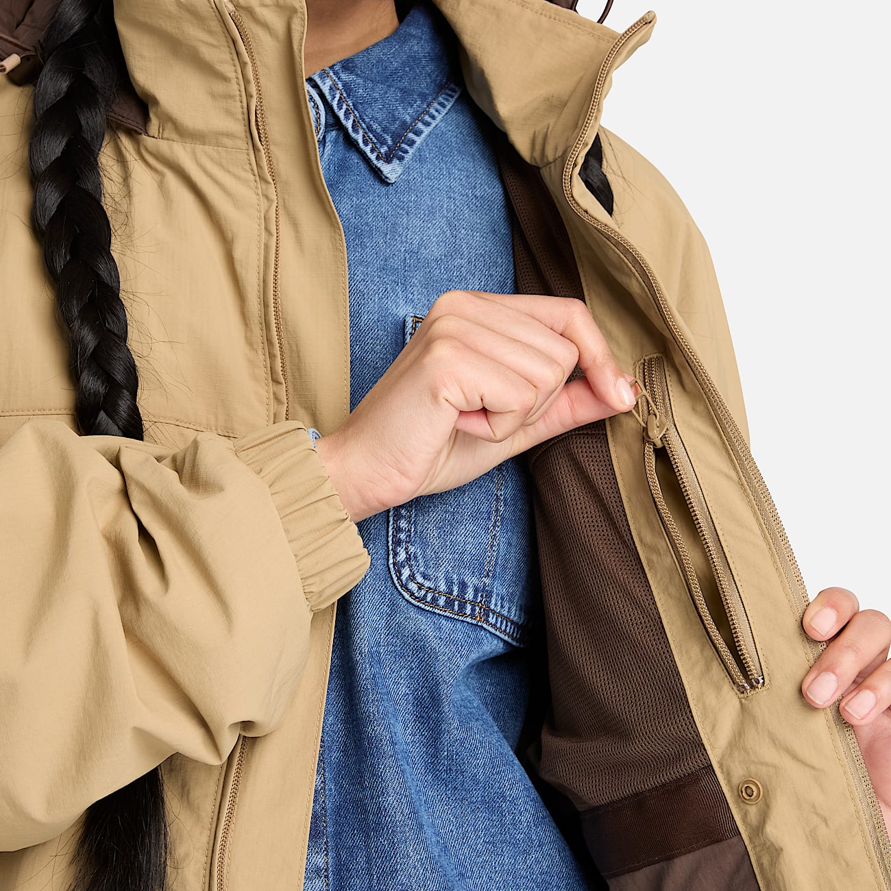 Women's TIMB x BEAMS Nylon Zip Up Convertible Jacket