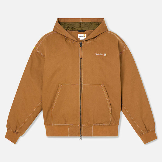 Women's Washed Duck Canvas Hooded Bomber