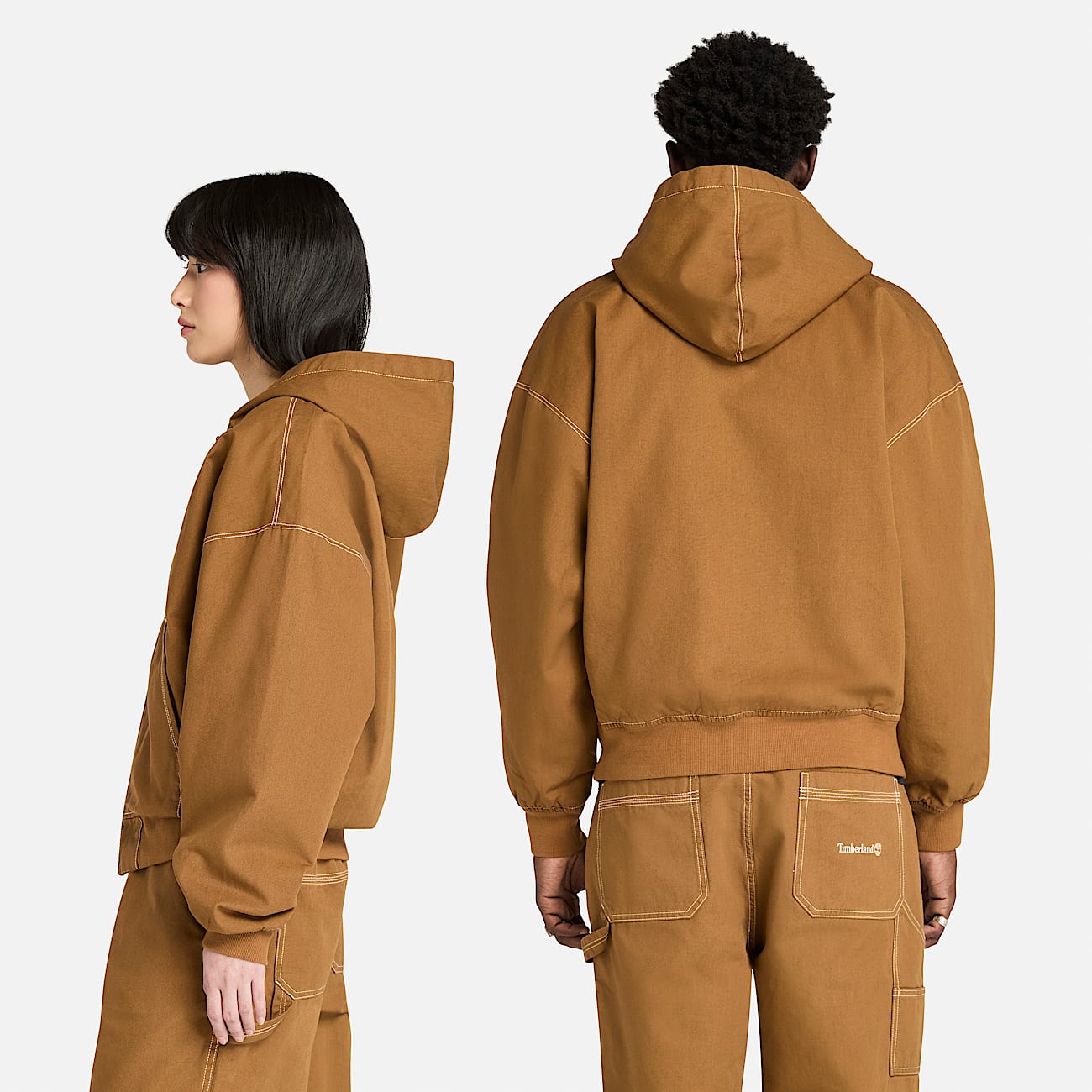 Women's Washed Duck Canvas Hooded Bomber