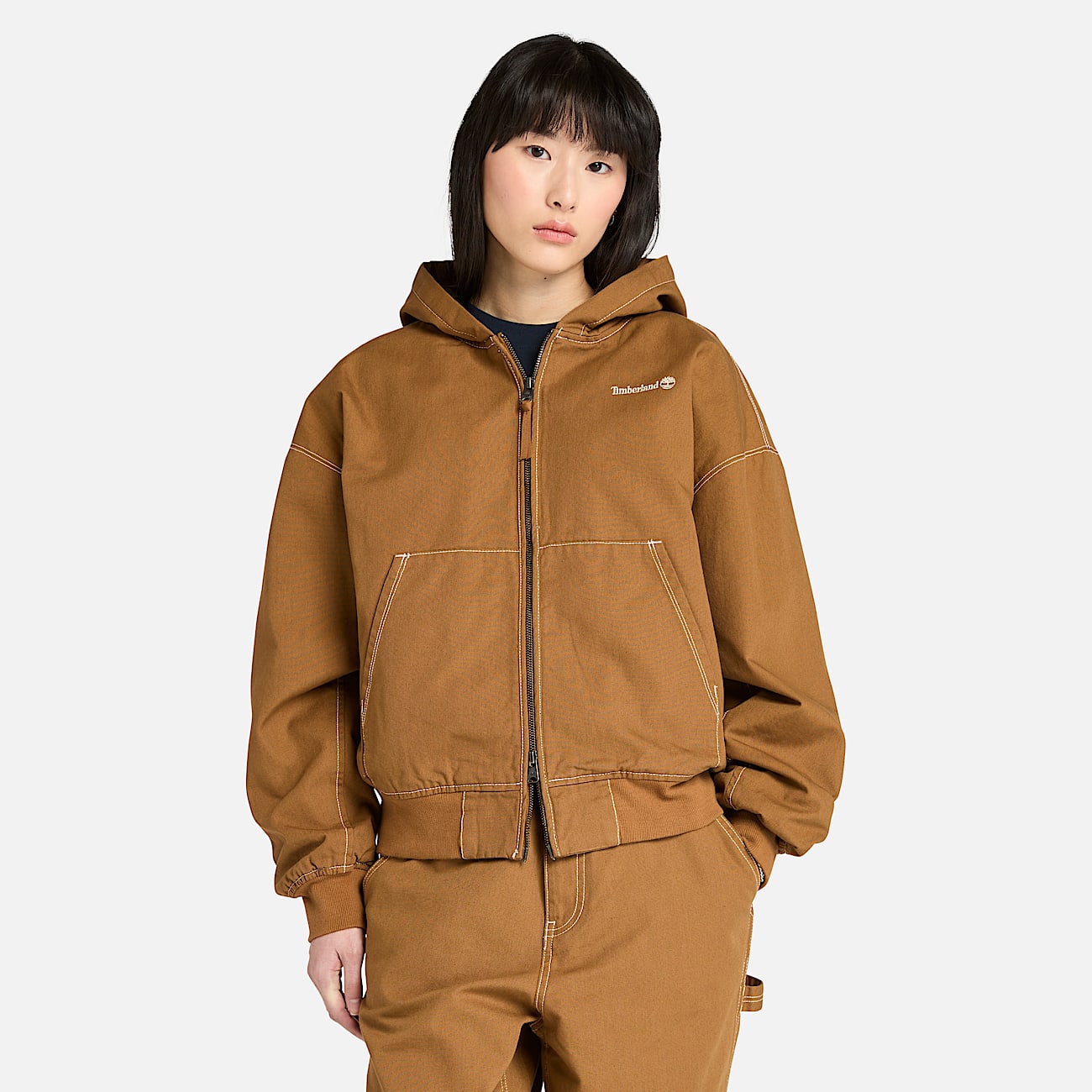Men's Washed Duck Canvas Hooded Bomber