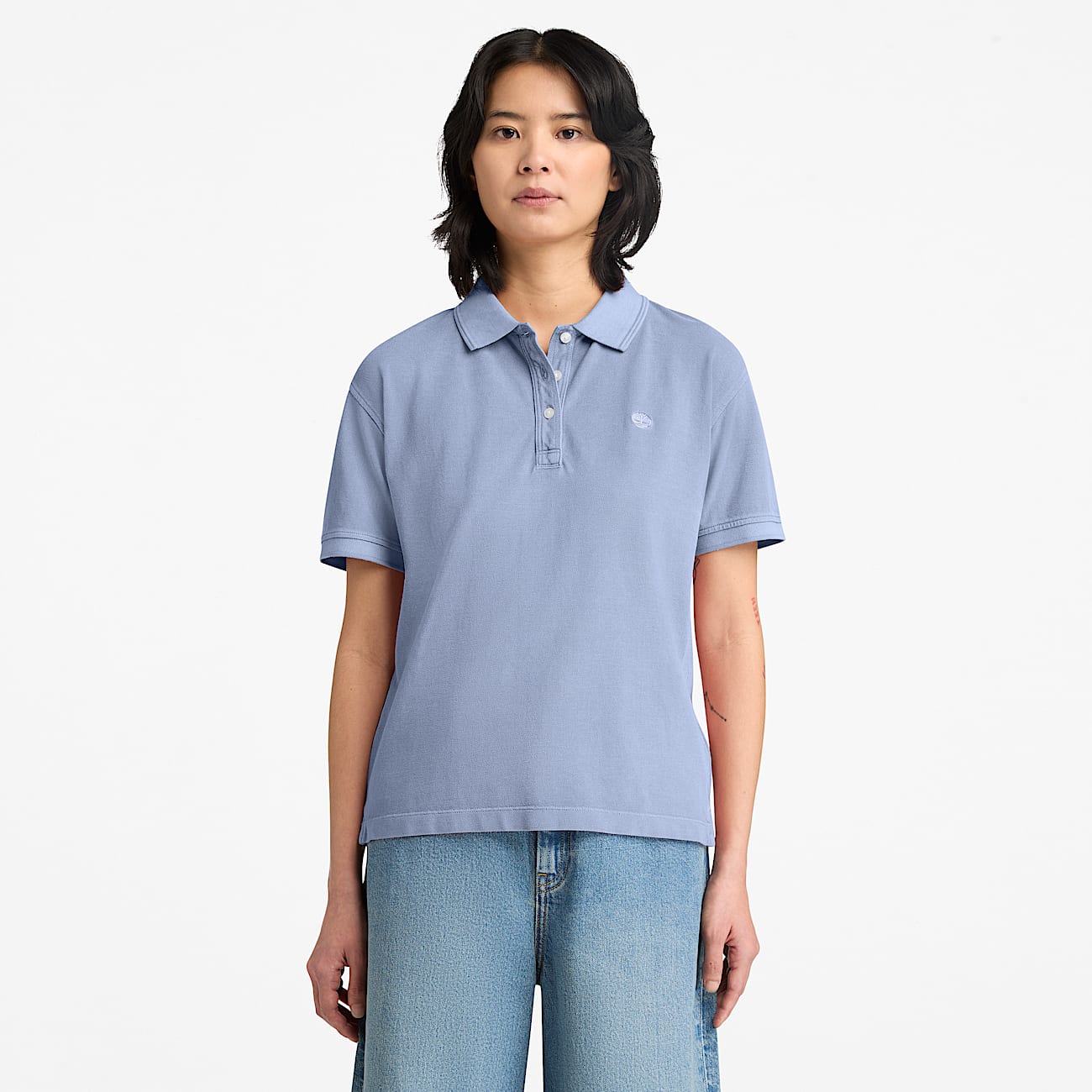 Women's Garment Dyed Short-Sleeve Pique Polo