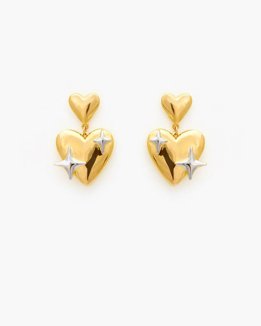 Galaxy in Heart Earrings